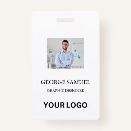 Crachá Cartão de ID Moderno | QR para funcionários do log