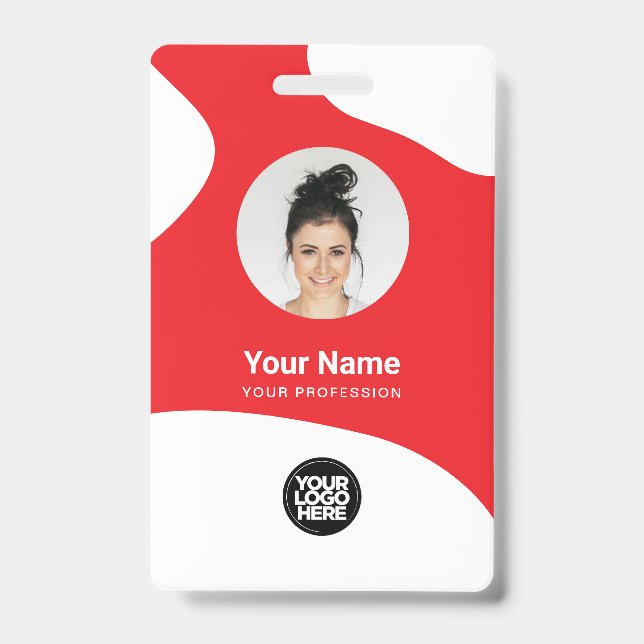 Crachá Cartão de ID Personalizado de Funcionário com QR e (Frente)
