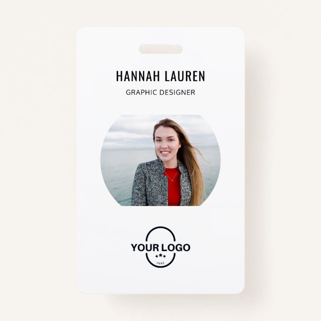 Crachá Cartão de identidade de empresa | Funcionário de F (Frente)