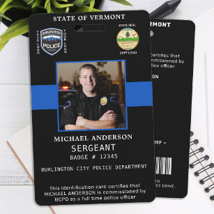 Crachá Cartão de identidade profissional de Polícia de fo