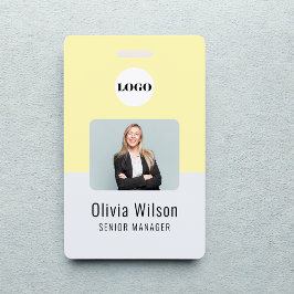 Crachá Cartão de Identificação Amarelo | Logotipo da Empr