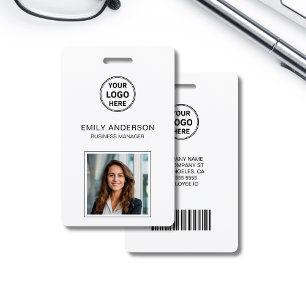 Crachá Cartão de Identificação Código de Barras Empresari