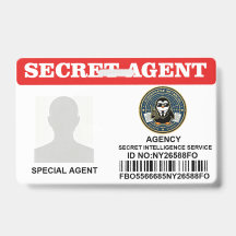 Cartão de Identificação de Agente Secreto Espião P