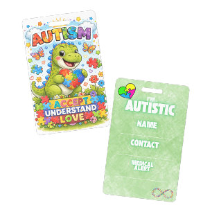 Crachá Cartão de Identificação de Alerta Autista