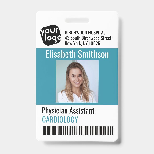 Crachá Cartão de Identificação de Assistente Médico Perso (Frente)