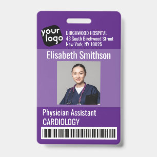 Crachá Cartão de Identificação de Assistente Médico Perso
