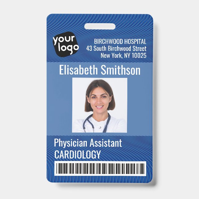 Crachá Cartão de Identificação de Assistente Médico Perso (Frente)