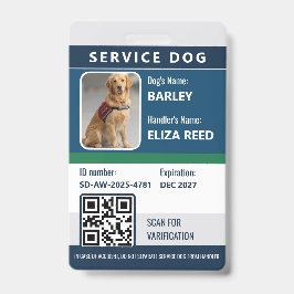 Crachá Cartão de Identificação de Cão de Serviço – Distin