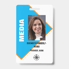 CRACHÁ CARTÃO DE IDENTIFICAÇÃO DE FOTO DA MÍDIA CORPORATI
