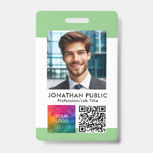 Crachá Cartão de Identificação de Funcionário Código QR L