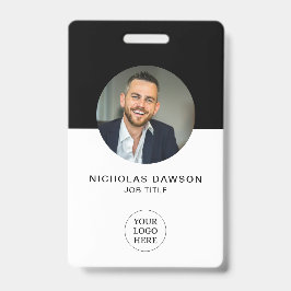 Crachá Cartão de Identificação de Funcionário Preto Perso