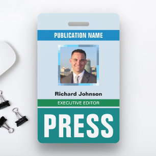 Crachá Cartão de Identificação de Jornalista Fotográfico 