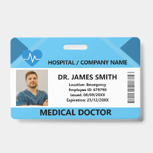 Crachá Cartão de Identificação de Médico de Hospital Enfe
