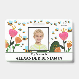 Crachá Cartão de Identificação de Nome de Criança de Estu