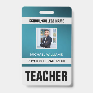 Crachá Cartão de Identificação de Professor Minimalista M