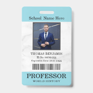 Crachá Cartão de Identificação de Professor Nome Escola M