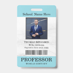 Crachá Cartão de Identificação de Professor Nome Escola M