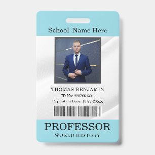 Crachá Cartão de Identificação de Professor Nome Modelo d