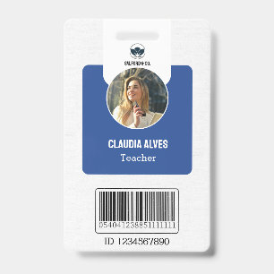 Crachá Cartão de identificação de professor simples   Car