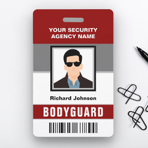 Crachá Cartão de Identificação do Segurança Corporal com