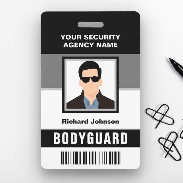 Crachá Cartão de Identificação do Segurança Corporal de N (Criador carregado)