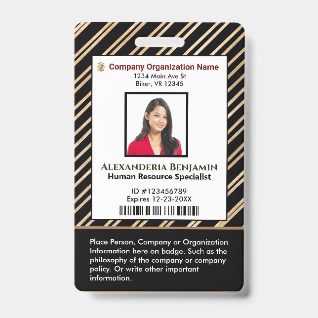 Crachá Cartão de Identificação ID Código de Barras Foto (Frente)