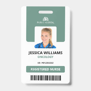 Crachá Cartão de Identificação Moderno para Enfermeiro(a)