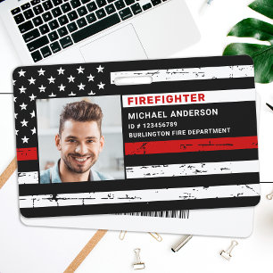 Crachá Cartão de Identificação Personalizado de Bombeiro 