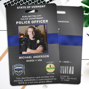 Crachá Cartão de Identificação Personalizado de Polícia d