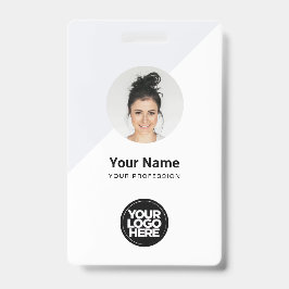 Crachá Cartão de Identificação Personalizado Moderno, Log