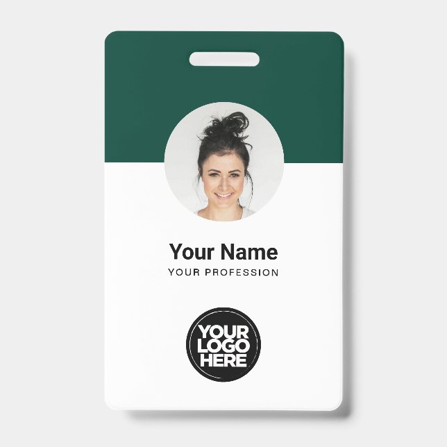 Crachá Cartão de Identificação Personalizado Moderno para (Frente)