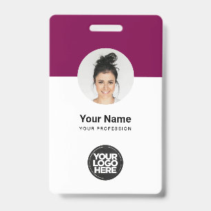 Crachá Cartão de Identificação Personalizado Moderno para