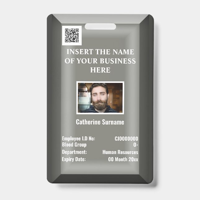 Crachá Cartão de identificação personalizado para funcion (Frente)