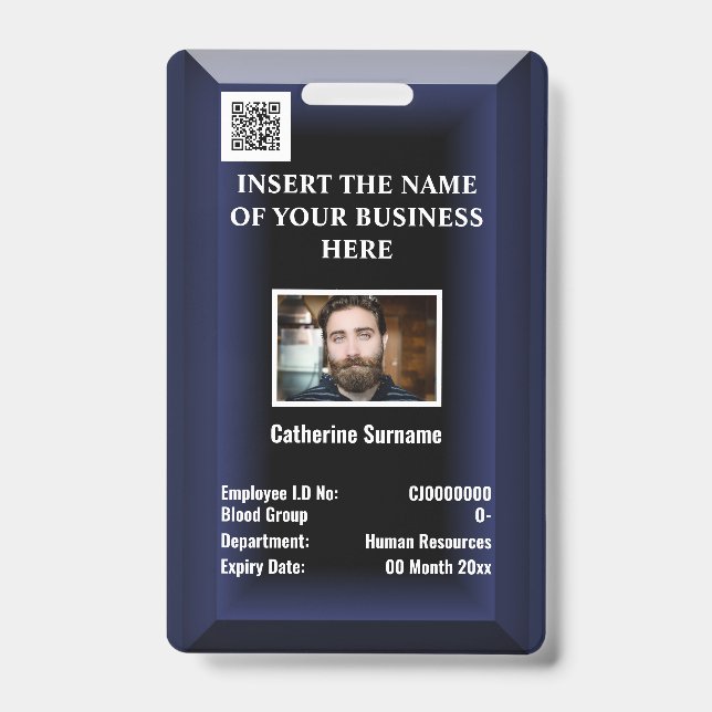 Crachá Cartão de identificação personalizado para funcion (Frente)