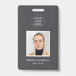 Crachá Cartão de Identificação Profissional Cinza Empresa