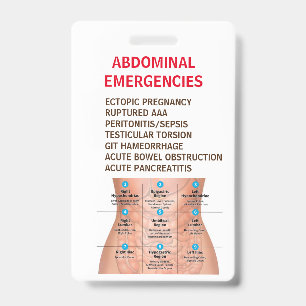 CRACHÁ CARTÃO DE REFERÊNCIA DE EMERGÊNCIAS ABDOMINAIS - D