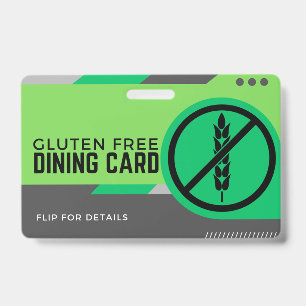 Crachá Cartão de Segurança de Restaurante sem Glúten