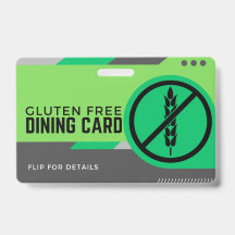 Cartão de Segurança de Restaurante sem Glúten