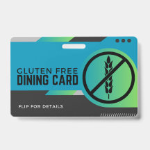 Cartão de Segurança de Restaurante sem Glúten