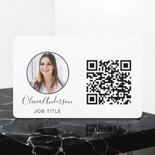 Crachá Cartão de visita de branco de código QR Profession