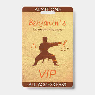 Crachá Cartão VIP de Aniversário de Artes Marciais Modern
