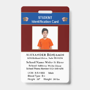 Crachá Cartões de Identificação de Aluno Foto Escolar Cra