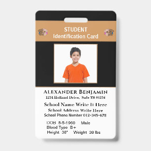 Crachá Cartões de Identificação de Alunos com Foto da Esc