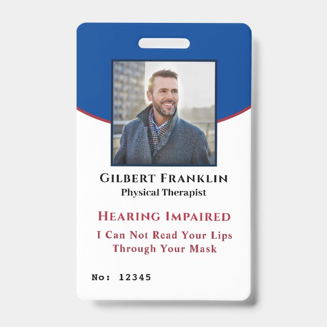 Crachá Cartões de identificação de deficiência do ID de f (Frente)