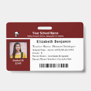 Crachá Cartões de Identificação de Estudantes Criança