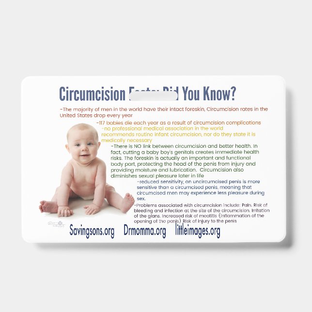 Crachá cartões de informação do intactivismo (Frente)