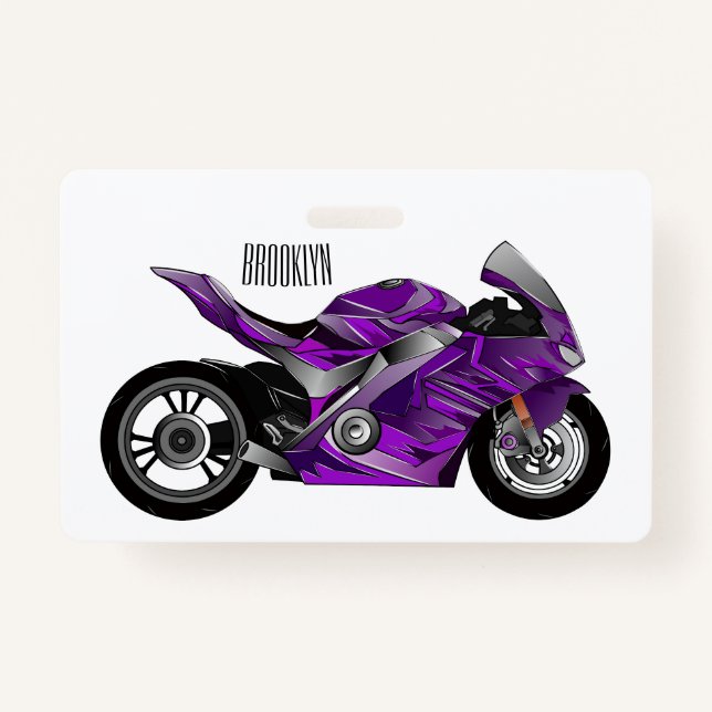 Crachá Cartografia de motocicletas de esporte roxo (Frente)