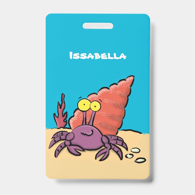 Crachá Cartum roxo engraçado e engraçado (Frente)