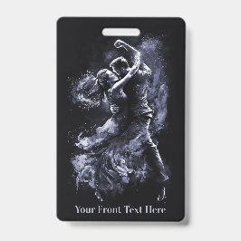Crachá Casal de dança de texto personalizado