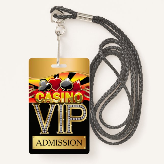 CRACHÁ CASINO VIP Lanyard (Frente com cordão)